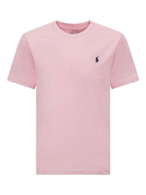 T-shirt bambino Polo Ralph Lauren rosa in cotone con logo Pony RALPH LAUREN KIDS | 832904040